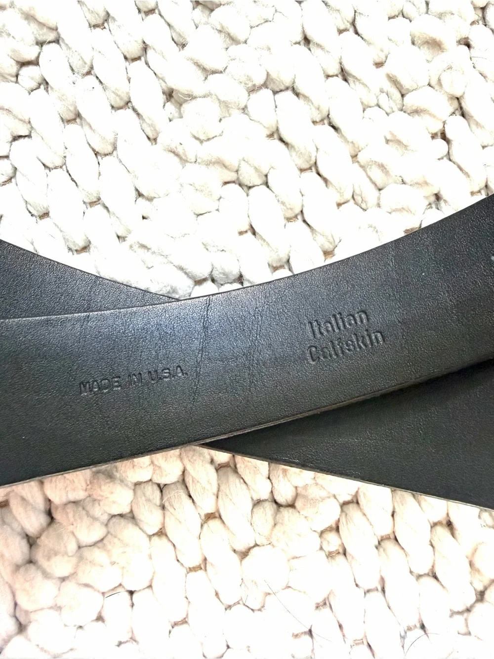 REMO TULLIANI Italian Black Calfskin Leather Belt Mens Size 40 30741 EUC VTG